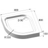 Акриловый поддон 80x80 см BELBAGNO TRAY-BB-R-80-550-15-W