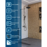 Душевая перегородка BELBAGNO UNO-L-1-TB-70-C-GM 700x2000 мм Оружейная сталь