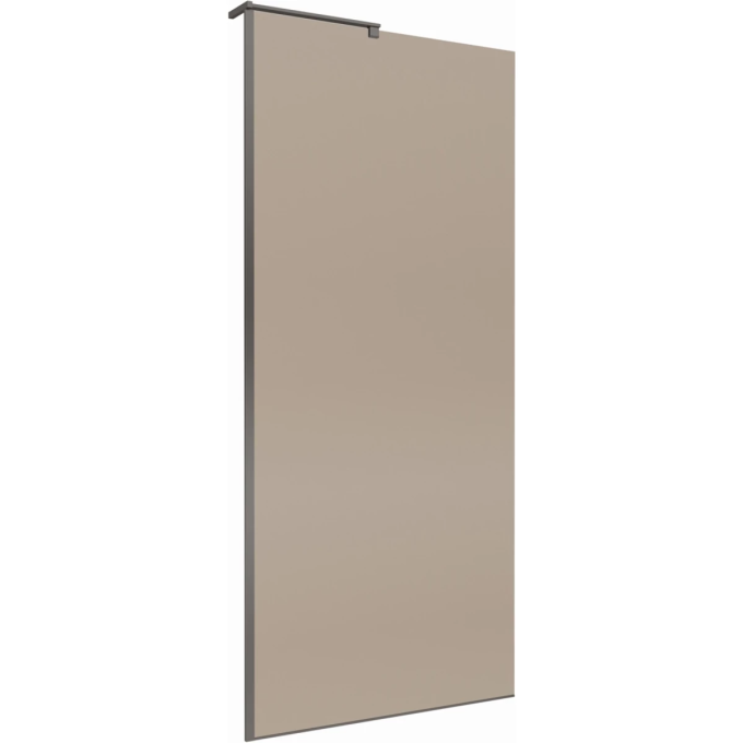 Душевая перегородка BELBAGNO UNO-L-1-TB-90-BR-GM 900x2000 мм Оружейная сталь